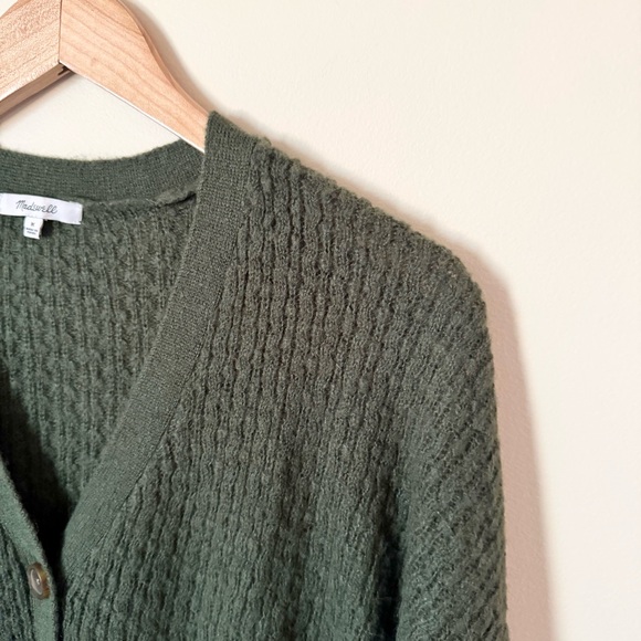 Madewell Mayfair Sweater Cardigan in Hthr Pine - Picture 6 of 12
